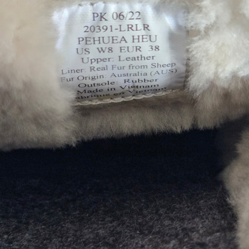 Olukai Pehuea Heu Black Leather Shearling Lined Slip On Sneakers Womens 8 20391 - Picture 10 of 11